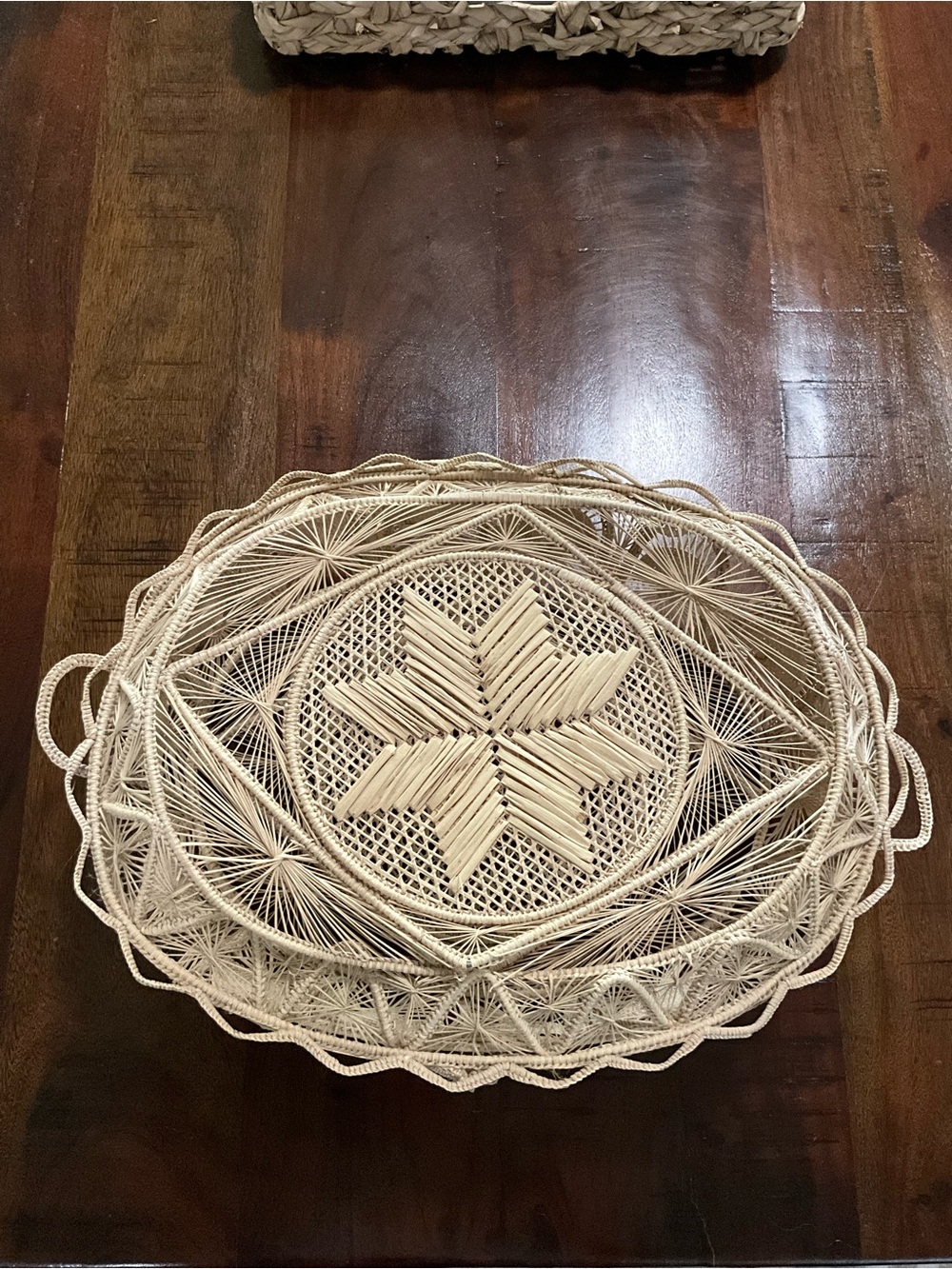 Vintage Handcrafted Woven Hinged-Lid Storage Basket – Boho Folk Art